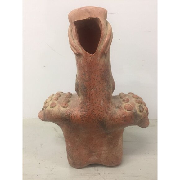 Vintage 1973 Ceramic Terracotta Mayan Figurine Female with A Large Chest Made In - Picture 9 of 10